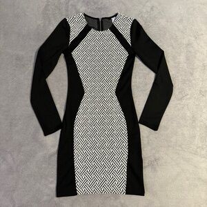 H&M Bodycon Mini Dress Size 4 Small Y2K Old Money Monochrome Chic Minimalist